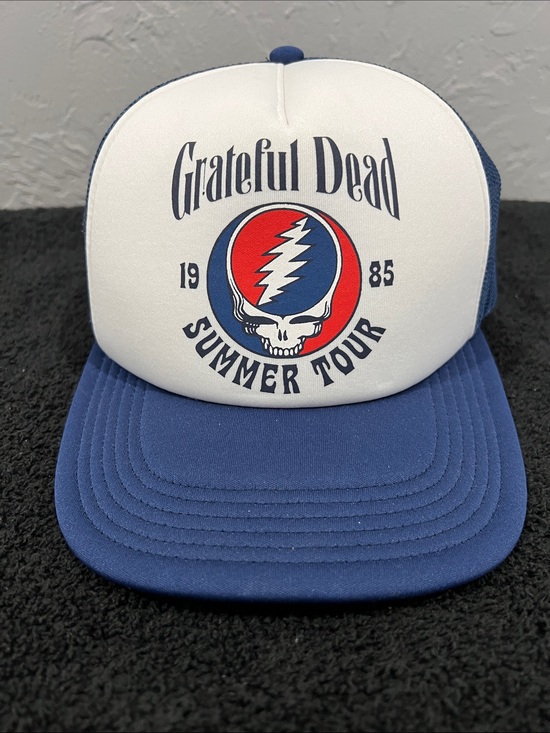 Grateful Dead Other - 🔥🔥 “NWOT” GRATEFUL DEAD Summer Tour 1985 Trucker Mesh Snapback Hat Navy/White